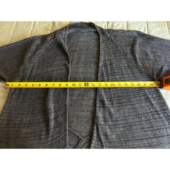 Eileen Fisher Open Front Cardigan 100% LINEN Size L Sweater Womens Gray Long Sle - Picture 3 of 12